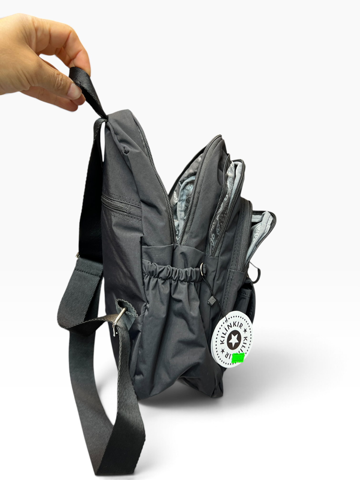 Siyah Devid Polo kırınkıl orta boy sırt çantası ebat 27cm25