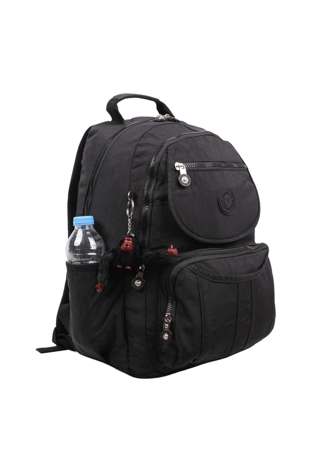Siyah Kenyon Cox 8860  Unisex Klınkır Maymunlu Günlük ve Okul Sırt Çantası 