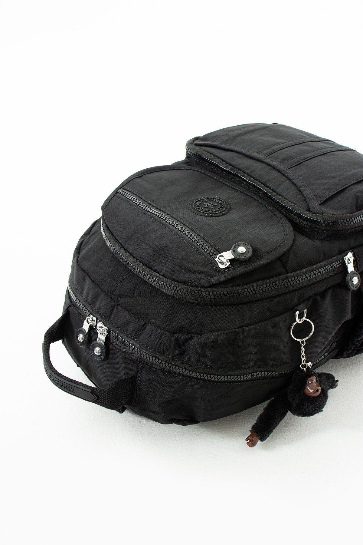 Siyah Kenyon Cox 8860  Unisex Klınkır Maymunlu Günlük ve Okul Sırt Çantası 