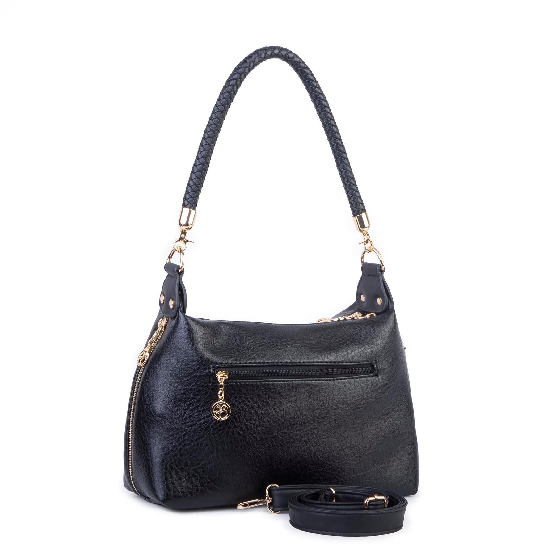 Siyah Nas Bag Kadın Şık Örgülü El yapımı Askılı Omuz ve Çapraz Çanta  Victoria