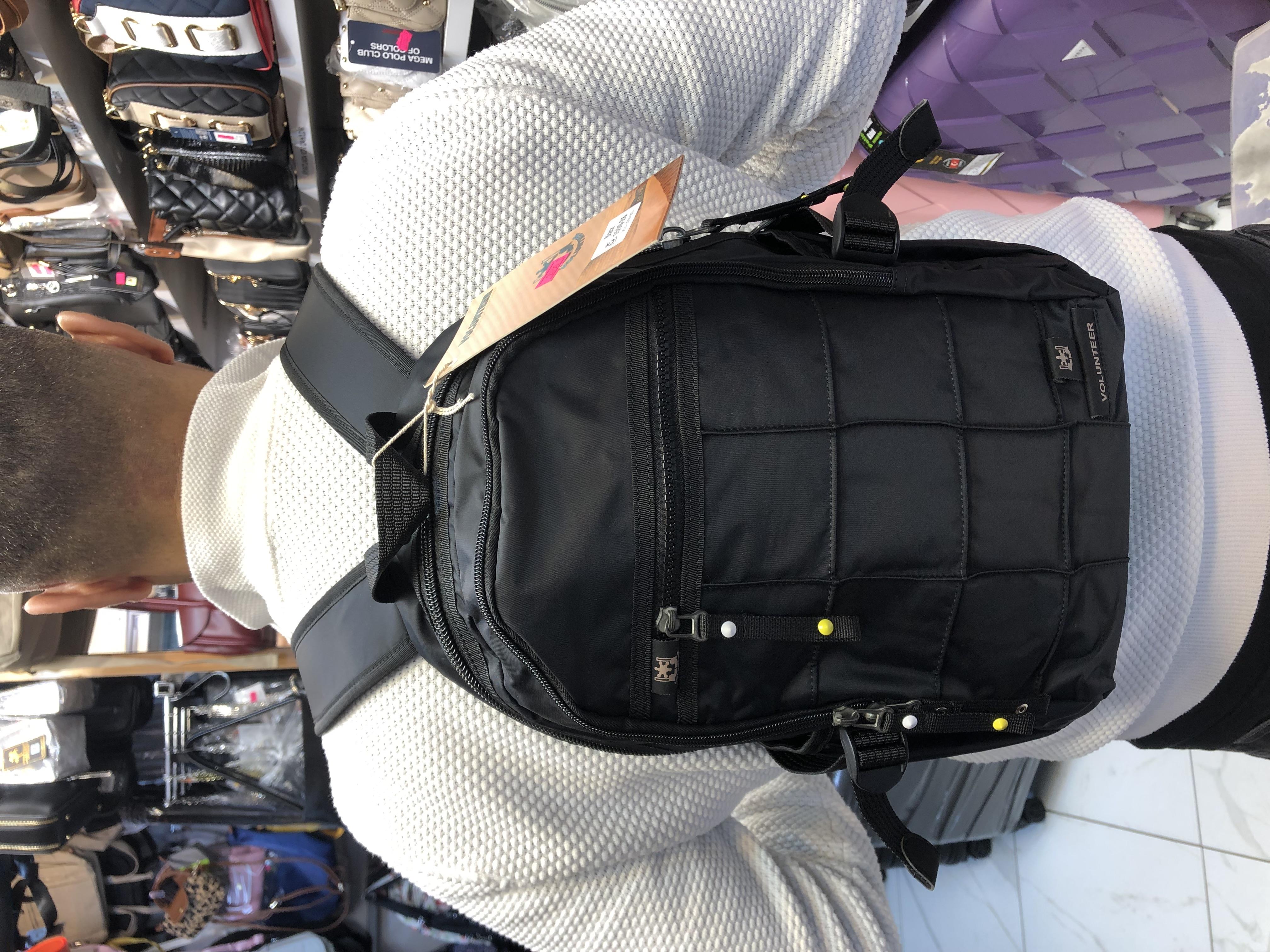 Siyah Volunteer uni sex sırt çantası a kalite hafif kumaş orta boy ebat 38cm28cm