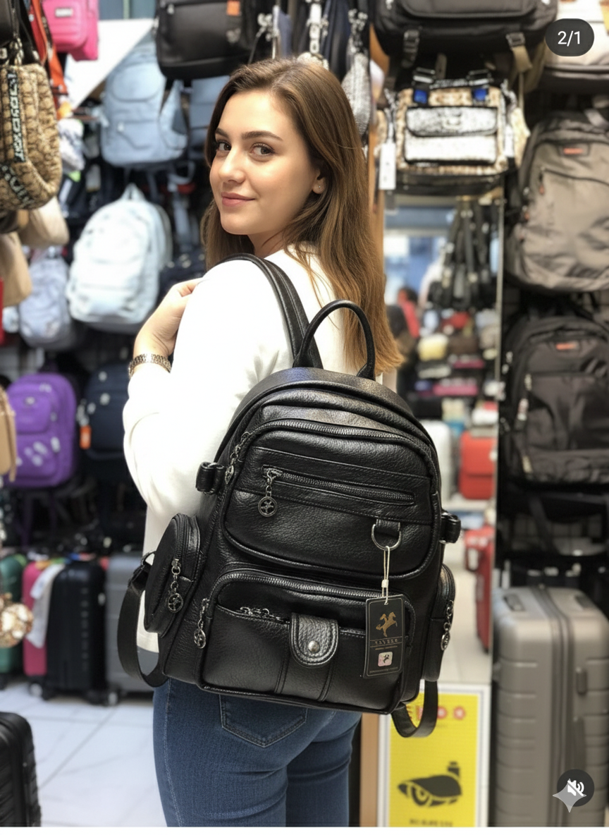 SUNİ DERİ Nas Bag Kadın Sırt Çantası Siyah 