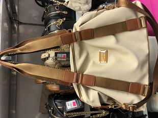 (1195) Nas Bag Kadın Büyük Boy Omuz Çantası Kum Taba Buzzy