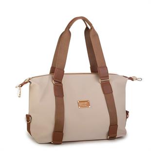 (1195) Nas Bag Kadın Büyük Boy Omuz Çantası Kum Taba Buzzy