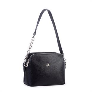 1483 Nas Bag Kadın Omuz ve Çapraz Zincirli ve Uzun Çift Askılı (20x15 cm) Siyah Victoria