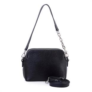 1483 Nas Bag Kadın Omuz ve Çapraz Zincirli ve Uzun Çift Askılı (20x15 cm) Siyah Victoria