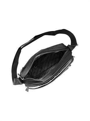 216 Klinkır Kaliteli Kumaş Bayan Çapraz Omuz Çantası Siyah