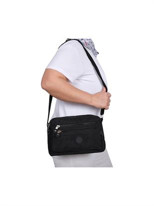 216 Klinkır Kaliteli Kumaş Bayan Çapraz Omuz Çantası Siyah