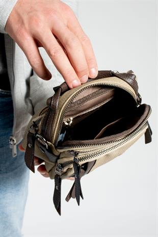 414 erkek el çantası vizon kahve