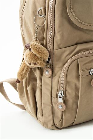 8866 Kenyon Cox Kahve Orta Boy Okul Ve Günlük Krinkıl Kumaş Sırt Çantası 40X30CmDerinlik 15 Cm