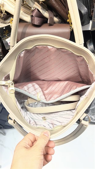  A1406 kadın omuz çantası büyük fermuarlı orta gözlü kol ve uzun askılı çanta 