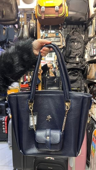 lacivert A1406 kadın omuz çantası büyük fermuarlı orta gözlü kol ve uzun askılı çanta 