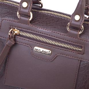 Acı kahve Nas Bag Kadın Mini El ve Postacı Çantası 