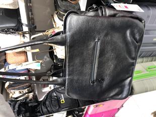 Antrasit Mega kadın omuz çantası 3 gözlü yumuşak deri ebat 36cm26 