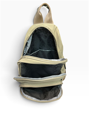 Bej Devid Polo kırınkıl orta boy sırt çantası ebat 27cm25