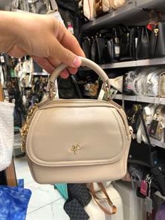 Bej koyu  Küçük el ve çapraz askılı çok gözlü şık tasarım nas bags 1444 ebat 20cm15