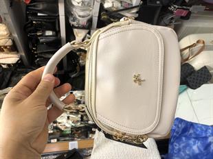 Bej Küçük el ve çapraz askılı çok gözlü şık tasarım nas bags 1444 ebat 20cm15