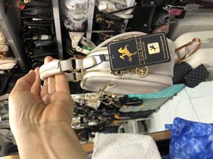 Bej Küçük el ve çapraz askılı çok gözlü şık tasarım nas bags 1444 ebat 20cm15