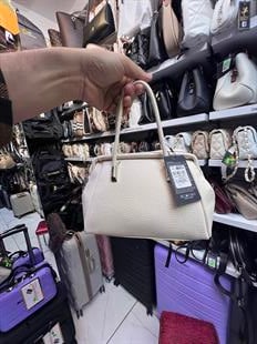 Krem Kadın Midi Boy El ve Çapraz Çanta Kum Kahve Lopez