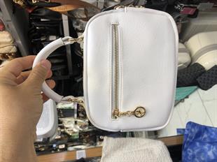 Beyaz Küçük el ve çapraz askılı çok gözlü şık tasarım nas bags 1444 ebat 20cm15