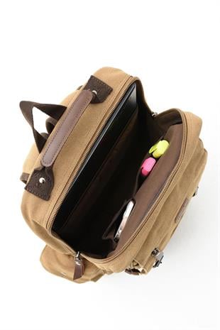 camel Kenyon Cox kanvas a kalite Erkek Sırt Çantası Kanvas Kumaş Ebat 42Cm32Cm