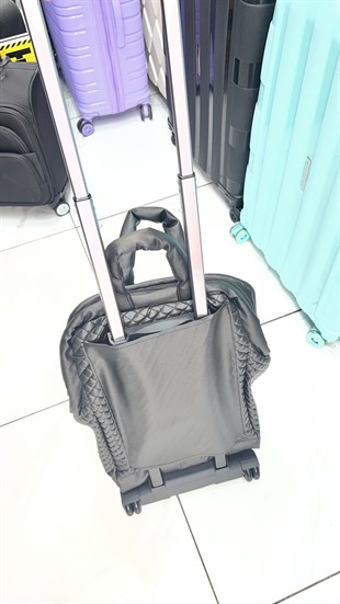 Deri Çekecekli  pazar çantası 55cm35 seyahat çantası 