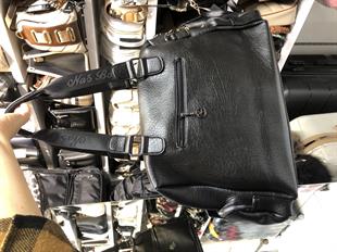 deri Viktoria su geçirmez Nas büyük kol çantası siyah 1183