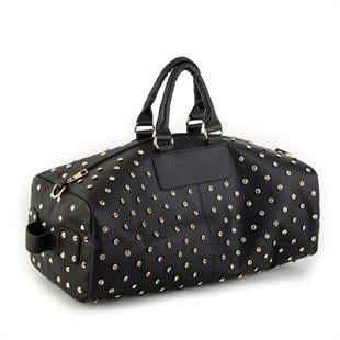 El valizli Zımba Detaylı Kadın El Çantası - 436 SIYAH NATURAL 45cm15cm25 cm