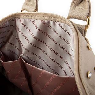 El valizli Zımba Detaylı Kadın El Çantası - 436 SIYAH NATURAL 45cm15cm25 cm