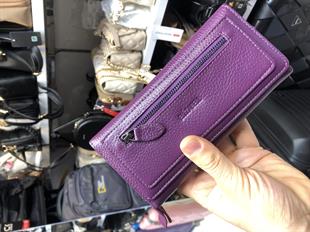 ElizaBell Mürdüm Gerçek Deri Kadın Cüzdanı %100 Deri Büyük Para Kart Çantası