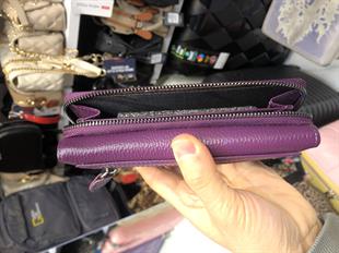 ElizaBell Mürdüm Gerçek Deri Kadın Cüzdanı %100 Deri Büyük Para Kart Çantası