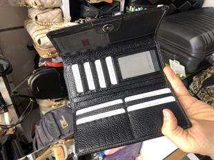 ElizaBell Siyah Gerçek Deri Kadın Cüzdanı %100 Deri Büyük Para Kart Çantası