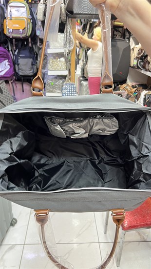 Gri büyük çanta  anne bebek çanta 55cm35cm