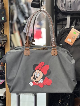 Gri büyük çanta  gözü açık mikili anne bebek veya seyahat için Çantası  en 55cm boy 35cm derinlik 24