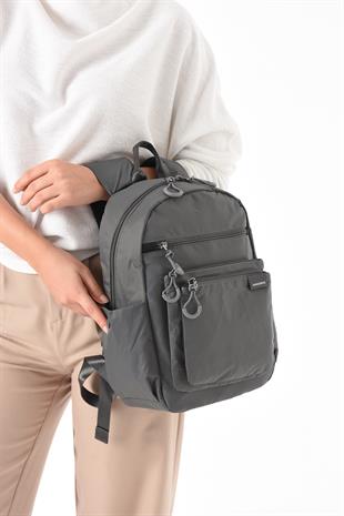 gri Çok hafif kadın orta boy sırt çantası Sanmorris ebat 36cm26