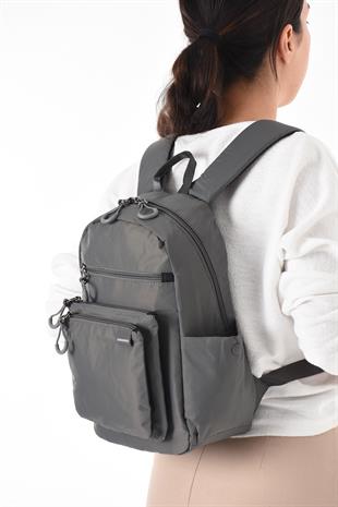 gri Çok hafif kadın orta boy sırt çantası Sanmorris ebat 36cm26