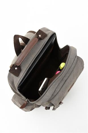 gri Kenyon Cox kanvas a kalite Erkek Sırt Çantası Kanvas Kumaş Ebat 42Cm32Cm