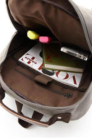 gri Kenyon Cox kanvas a kalite Erkek Sırt Çantası Kanvas Kumaş Ebat 42Cm32Cm