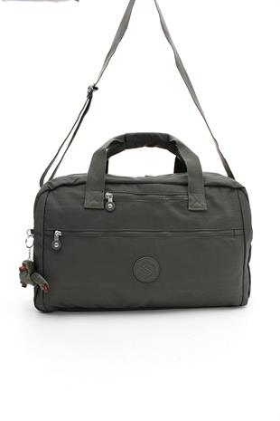 Gri Sanmorris Unisex Su Geçirmez Buruşuk Kumaş Çapraz Seyahat ve Spor Çantası