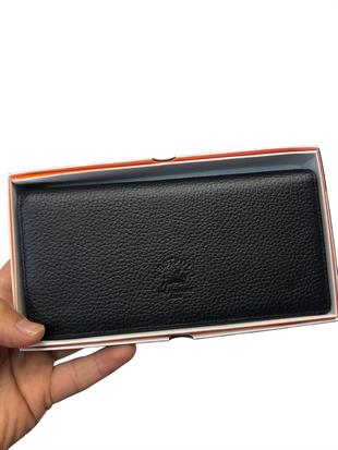 Westpolo Unisex Hakiki Deri Telefon Bölmeli Mıknatıslı Kapaklı Uzun Cüzdan, El Portföyü