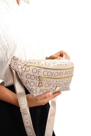 ImPolo Miya TaşRengiEmpirme Baskı Spor Kadın Bel Çanta 17×40 ebatında