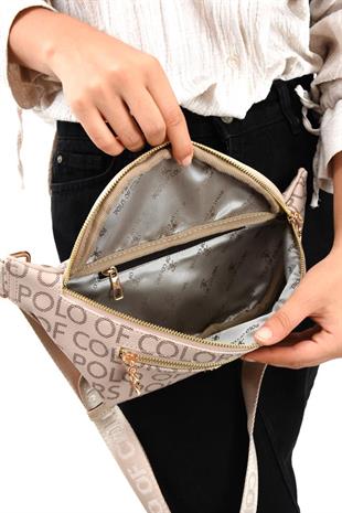 ImPolo Miya TaşRengiEmpirme Baskı Spor Kadın Bel Çanta 17×40 ebatında