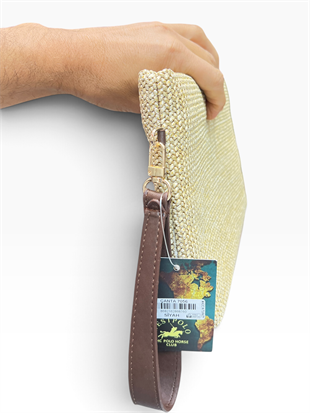 Hasır krem kahve Kadın clutch çanta kılaç çanta portföy çanta el çantası ebat 20cm30 
