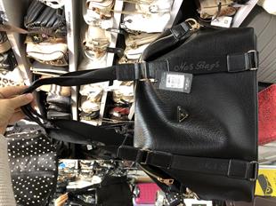 Kadın Geniş Hacimli Omuz Çantası -1195 siyah deri