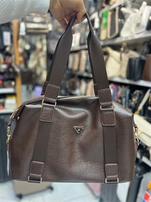 Kadın Geniş Hacimli Omuz Çantası -1195 acı kahve