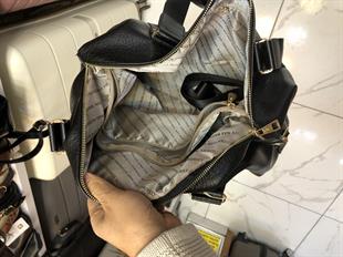 Kadın Geniş Hacimli Omuz Çantası -1195 siyah deri