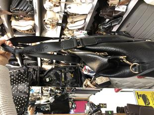 Kadın Geniş Hacimli Omuz Çantası -1195 siyah deri