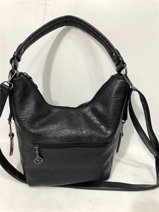 omuz çantası taşlı nas marka ebat 25cm30cm siyah
