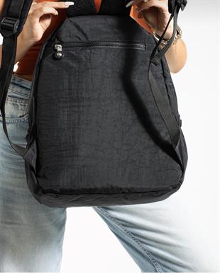 Mega 259 Klinkır Sırt Çantası Siyah Kadın sırt çanta 30cm27cm orta boy kırinkil kumaş çanta 