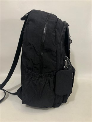 Kadın sırt çantası ve okul çantası krinkıl kumaş ebat 45cm35cm siyah